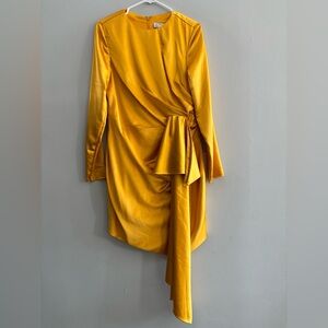 Ieena for Mac Duggar Elegant Yellow Gown Fancy Cocktail Dress